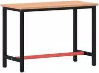 vidaXL Werkbank 115x55x81,5 cm Massivholz Buche und Metall