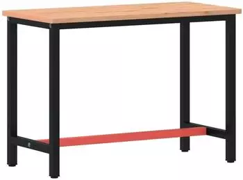 vidaXL Werkbank 115x55x81,5 cm Buche Massivholz und Metall (3188904)