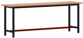 vidaXL Werkbank 220x55x81,5 cm Buche Massivholz und Metall (3188908)
