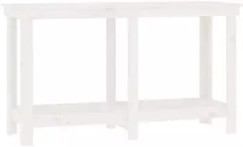 vidaXL Werkbank Massivholz Kiefer, wei&szlig;, 140x50x80cm