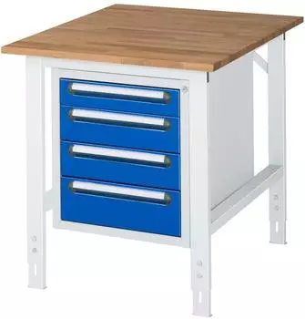 Rau Tom Arbeitstisch h&ouml;henverstellbar 750x1000x760-1080mm, 4 Schubladen, B-Platte 25mm (KM07)
