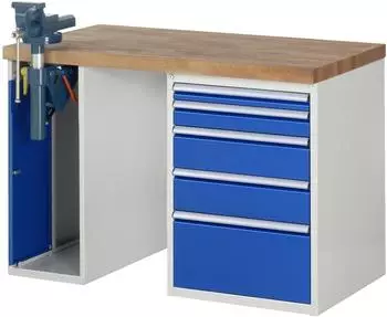 Rau Werkbank Modell 7511 5 Schubladen und Schrank 1250x900x840mm (03-7511A2-129B4S.11)
