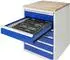 Rau Werkbank Serie 8000 absenkbares Fahrgestell, 3 Schubladen, 750x700x880mm (8157)