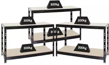 Proregal Werkbank Tiger 3er-Set, 300kg, 90x140x60cm, schwarz (PR_MRT24-06)