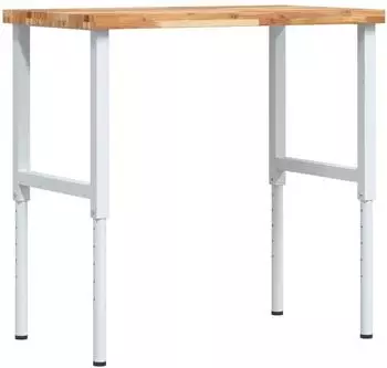 vidaXL Werkbank rechteckig Akazienholz massiv 100x60x(73-99,5)cm (3309715)