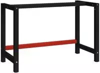 vidaXL Werkbankgestell Metall 120x57x79 cm Schwarz und Rot