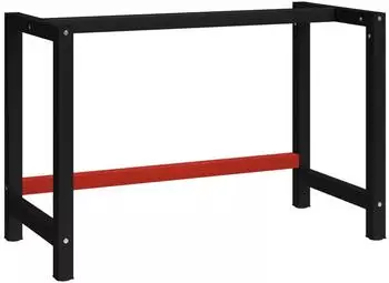 vidaXL Werkbankgestell Metall 120x57x79cm schwarz/rot (147928)