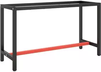 vidaXL Werkbankgestell matt schwarz/rot, 140x50x79cm, Metall (151451)