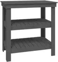 vidaXL Werkbank Grau 78,5x50x80 cm Massivholz Kiefer