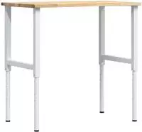vidaXL Werkbank 100x60x(71,5-98) cm Massivholz Eiche