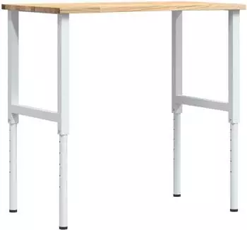 vidaXL Werkbank 100x60x(71,5-98) cm Massivholz Eiche