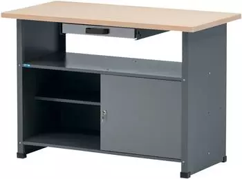 K&uuml;pper Werkbank Modell 14119, 120cm, 1 Schublade, hellgrau-anthrazit (14119)