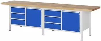 Rau Werkbank höhenverstellbar 3000x700mm, 6 Schubladen, 2 Türen (8468A2)