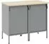 vidaXL Werkstattschrank-Set 2-tlg. mit Schubladen, schwarz/grau, Holzwerkstoff/Stahl (3321364)