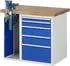 Rau Werkbank 7511A2 1000x700x890mm, 5x Schublade-TA, 1x SSKL (03-7511A2-107B4M.11)
