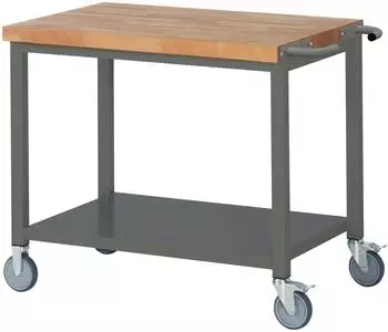 STIER Fahrbare Werkbank Premium mit Ablageboden 1000x700x880mm (906049)