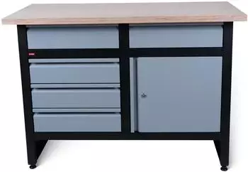 STIER Werkbank Basic, 5 Schubladen, grau (907525)