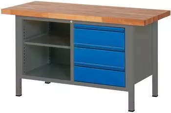 STIER Werkbank Premium höhenverstellbar 1500x700x840-1040mm anthrazitmetall/RAL 5010 (906177)