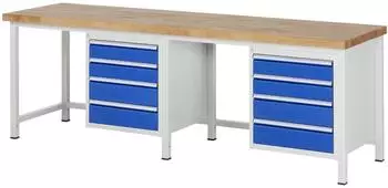 Rau Werkbank 8162A1 höhenverstellbar 2500x700x840-1040mm 8x Schublade (03-8162A1-257B4H.11)