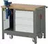 STIER Werkbank Premium mit Fahrgestell, 3 Schubladen & Schraubstock, 1000x700x880mm (904813)