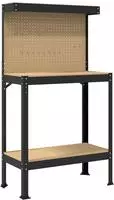 vidaXL Werkbank Schwarz 81 x 41 x 145 cm Sperrholz und Metall