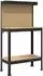 vidaXL Werkbank mit Regal, schwarz, 81x41x145cm, Holz & Metall (42020131)