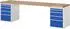 Rau Werkbank 7511A3 3000x700x890mm 10 Schubladen lichtgrau/enzianblau (03-7511A3-307B4M.11)