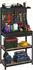 HomCom Werkbank 80x40,5x155cm mit Lochwand, Haken und Schublade, schwarz (B71-074V00BK)