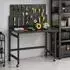 HomCom Werkbank klappbar mit Lochwand und Rollen, schwarz (B71-088V00BK)