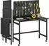HomCom Werkbank klappbar mit Lochwand und Rollen, schwarz (B71-088V00BK)