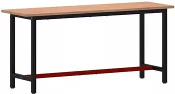 vidaXL Werkbank 180x55x81,5 cm Buche Massivholz und Metall (3188906)