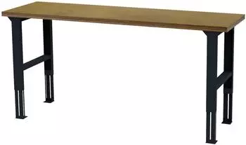 STIER H&ouml;henverstellbarer Werktisch 2000x600x760-1060mm Stahl/Buche (904758)