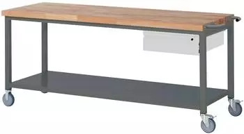 STIER Mobile Werkbank Premium mit 1 Schublade und Ablageboden 2000x700x880mm (906058)