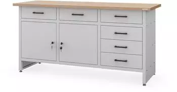 Jan Nowak HENRY Werkbank 170cm, 6 Schubladen, 2 Schr&auml;nke, Metall (HENRY)