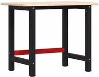 vidaXL Werkbank 100x60x81,5 cm Massivholz Eiche Rechteckig
