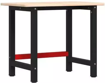 vidaXL Werkbank rechteckig Massivholz Eiche 100x60x81,5cm