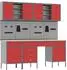 vidaXL Werkbank-Set 10-tlg., Stahl/Holz, rot (3321479)