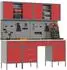 vidaXL Werkbank-Set 10-tlg., Stahl/Holz, rot (3321479)