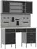 vidaXL 7-tlg. Werkstattschrank-Set mit Werkbank und Stecktafel, schwarz, MDF/Metall (3321466)