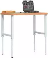 vidaXL Werkbank 100x60x(73-99,5) cm Massivholz Buche Rechteckig
