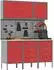 vidaXL Isacco Werkbank-Set 8-tlg., rot/grau, Holz und Stahl (3321447)