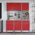 vidaXL Isacco Werkbank-Set 8-tlg., rot/grau, Holz und Stahl (3321447)