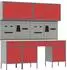 vidaXL Werkbank mit Schubladen 10-tlg., rot/grau, Holz und Stahl (3321471)