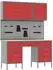 vidaXL Werkstattschrank-Set 8-tlg. mit Stecktafel, rot, MDF und Metall (3321459)
