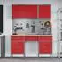 vidaXL Werkstattschrank-Set 8-tlg. mit Stecktafel, rot, MDF und Metall (3321459)