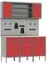 vidaXL Werkbank mit Schubladen 7-tlg., Holz und Stahl, rot (3321449)