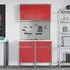 vidaXL Werkbank-Set mit Schubladen, 5-tlg., rot/grau, Holz und Stahl (3321417)