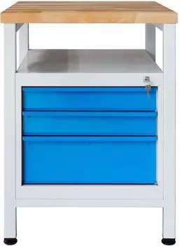 ADB Werkbank 3 Schubladen 600x600x840mm Buche (41938)