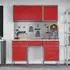 vidaXL Werkstattschrank-Set 8-tlg. mit Stecktafel, rot, MDF und Metall (3321465)