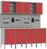 vidaXL Werkstattschrank-Set 10-tlg. mit Stecktafel, MDF und Metall, rot (3321485)